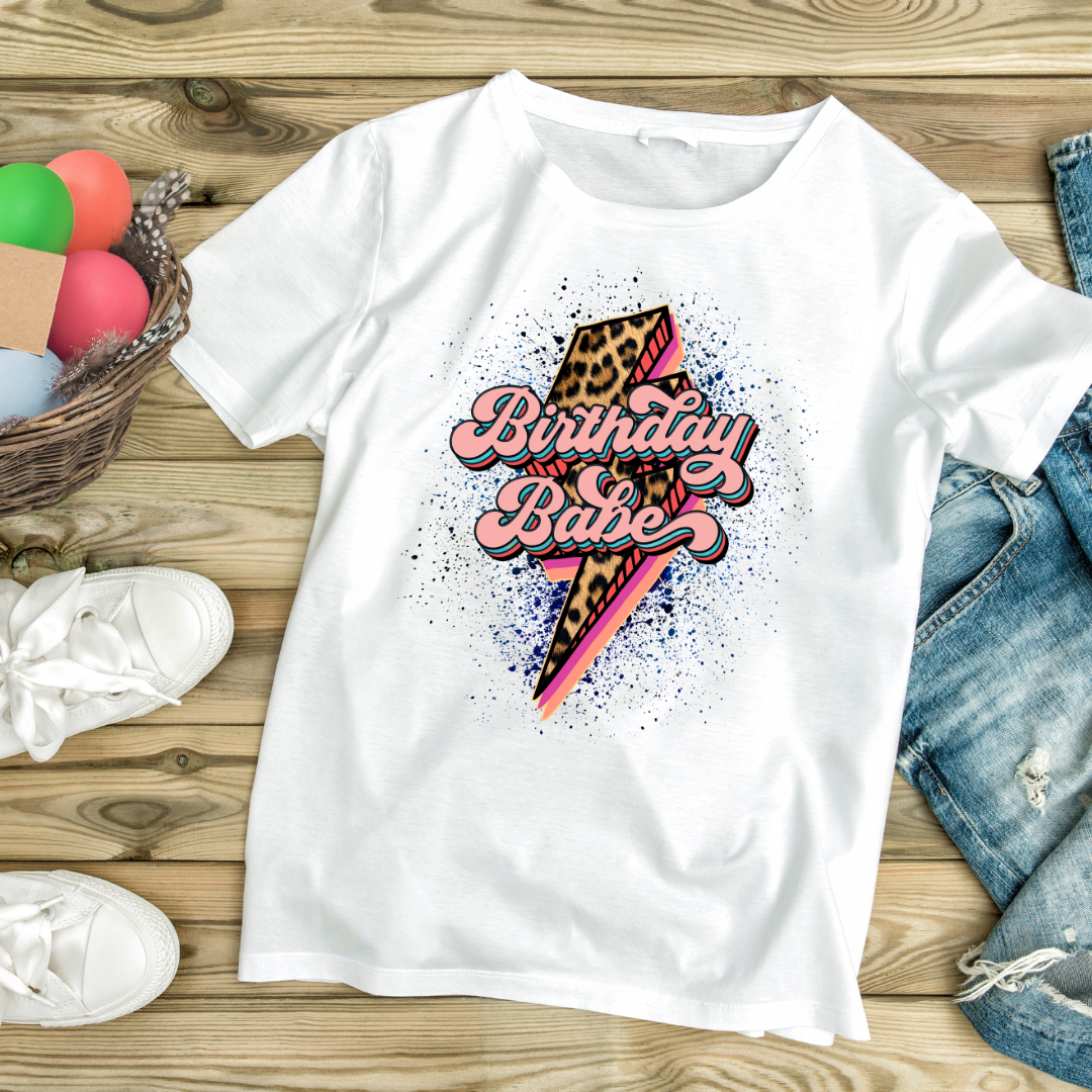"Kids Birthday Babe Tee β Leopard & Pink Perfection!"