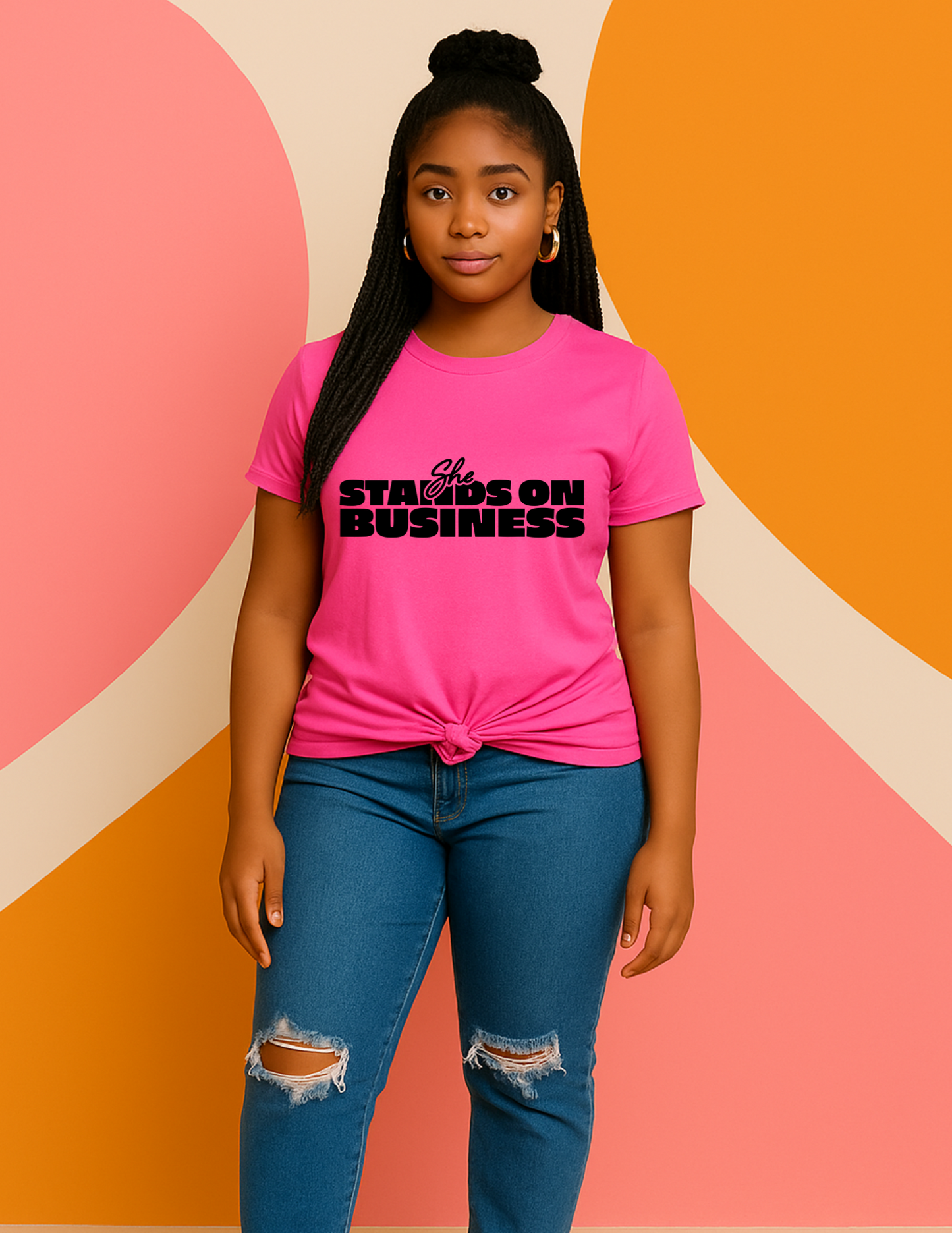 💪 She Stands on Business Tee – Bold, Bossy & Unstoppable!