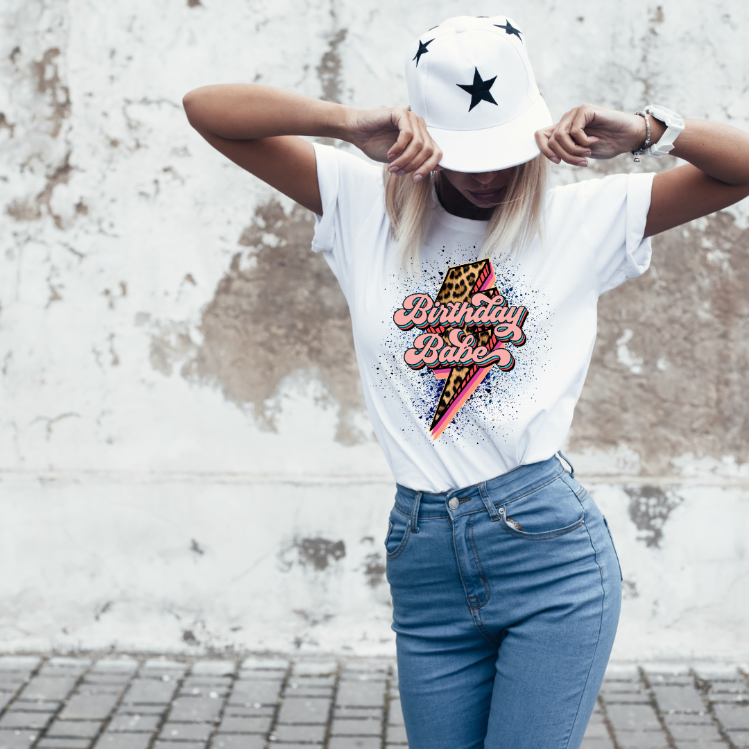 "Adult Birthday Babe Tee β Leopard & Pink Perfection!"