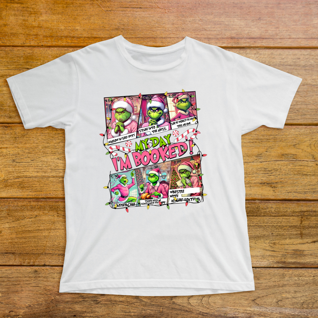 "Grinch My Day is Booked Tee β A Bookish Twist on a Classic!"