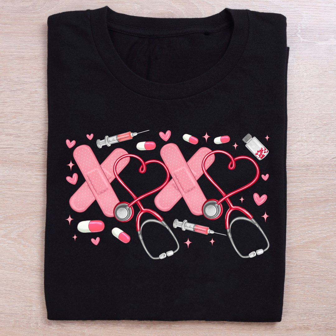 "XOXO Nurse Valentine Tee – Love in Scrubs!"