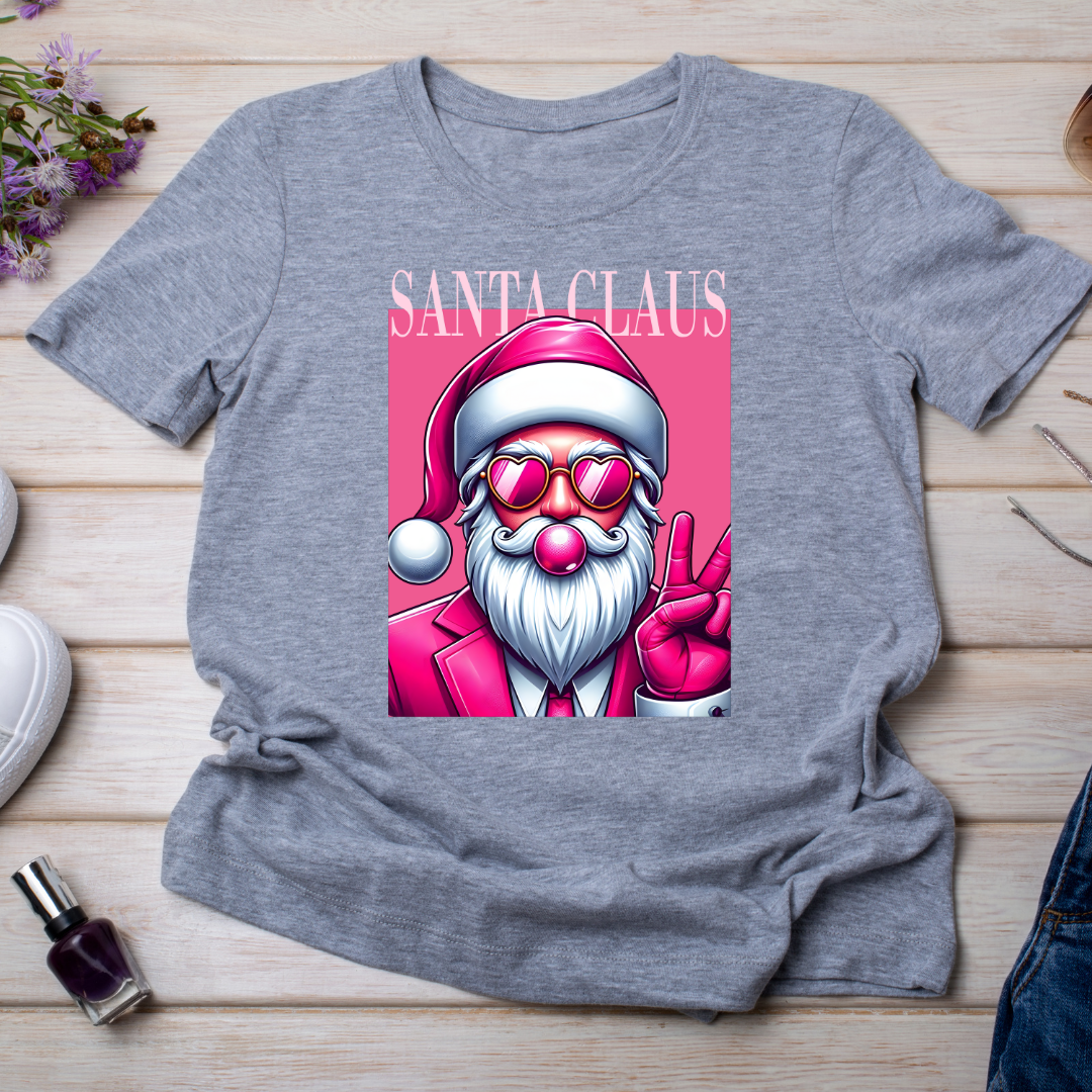 "Santa Blowing Bubble Gum Tee – Pre-Order Now!"