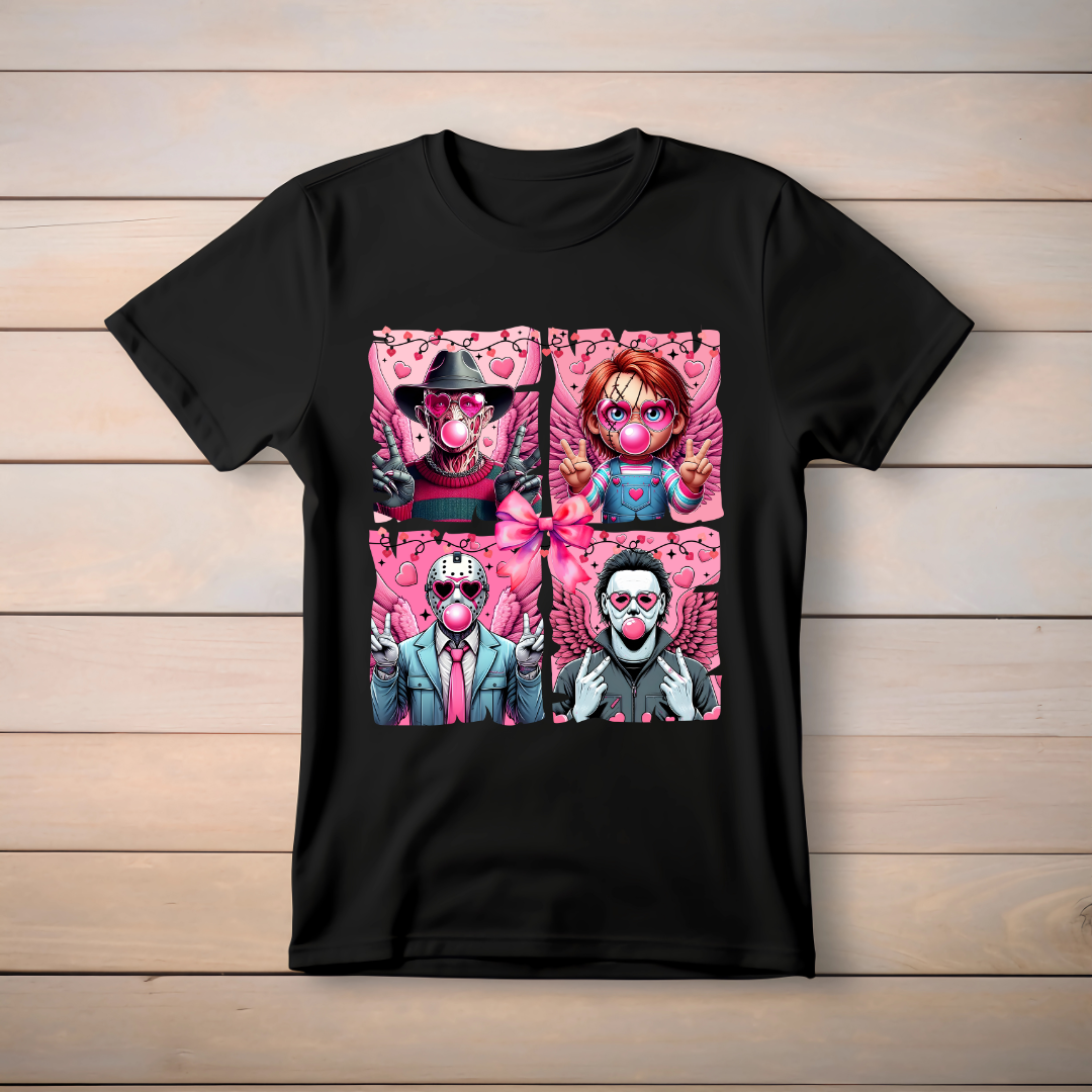 "Killer Love Valentine Tee – Horror Icons Edition"