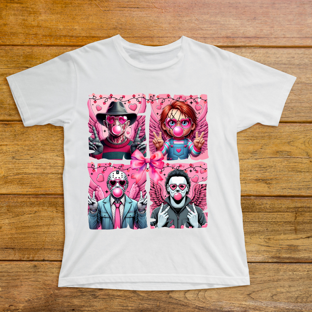 "Killer Love Valentine Tee – Horror Icons Edition"